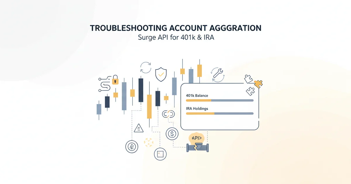 Troubleshooting 401k and IRA Account Aggregation with the Surge API — illustration